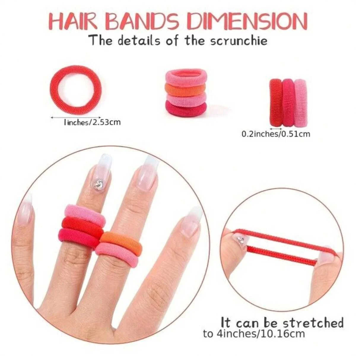 Girls Colorful Nylon Elastic Hair Bands